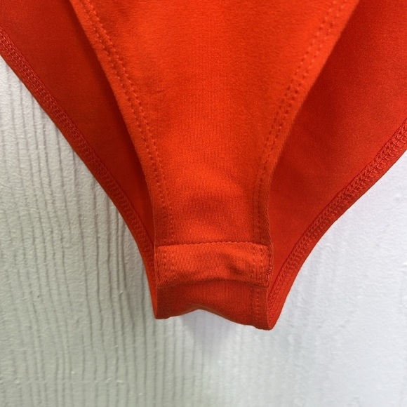 H&M - Orange V Neck Long Sleeve Soft Snap Closure Bodysuit Size Small - Picture 8 of 10